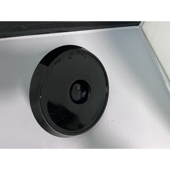 Vintage Black Amethyst Glass Center Heart Handle Round Trinket Tidbit Tray - Picture 3 of 6